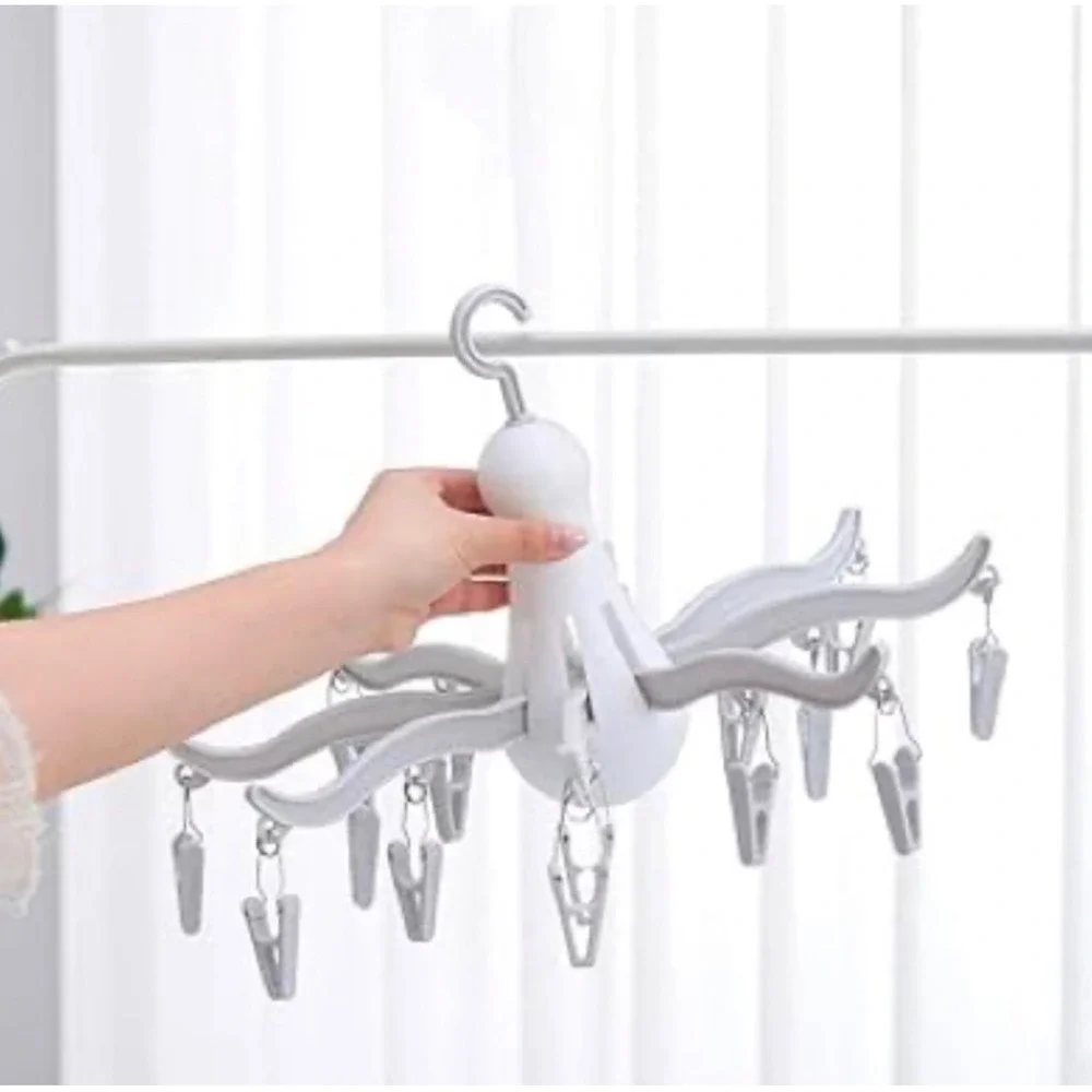 IKEA Pressa Hanging Dryer 16 Clips White Foldable Laundry Rack Minimalist Scandi